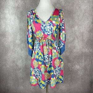 Tracy Negoshian 60's 70's Retro Hippie Print Dress Women's Size XS